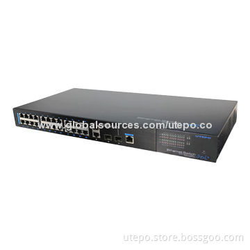 24 10/100Mbps Managed PoE Ethernet Switch with 1,000Mbps Optical and Ethernet Ports